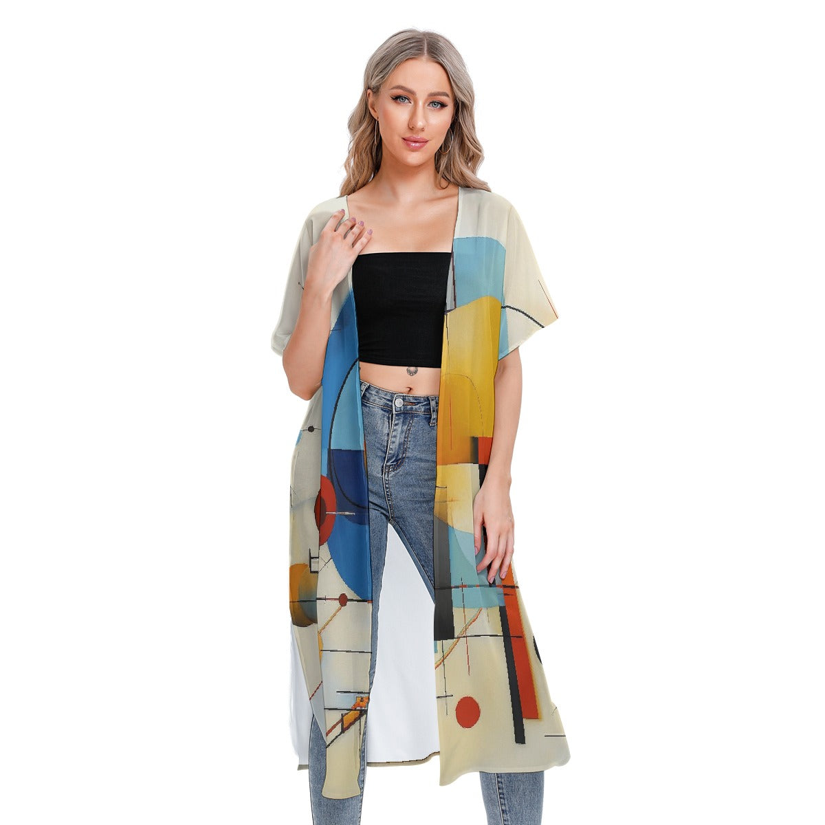 All-Over Print Women's Short Sleeve Cardigan