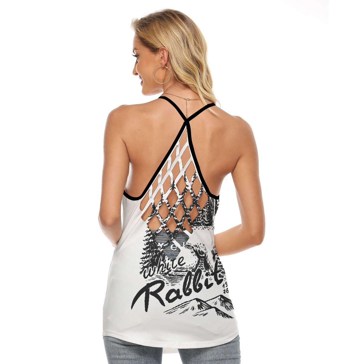 All-Over Print Women's Criss-Cross Open Back Tank Top