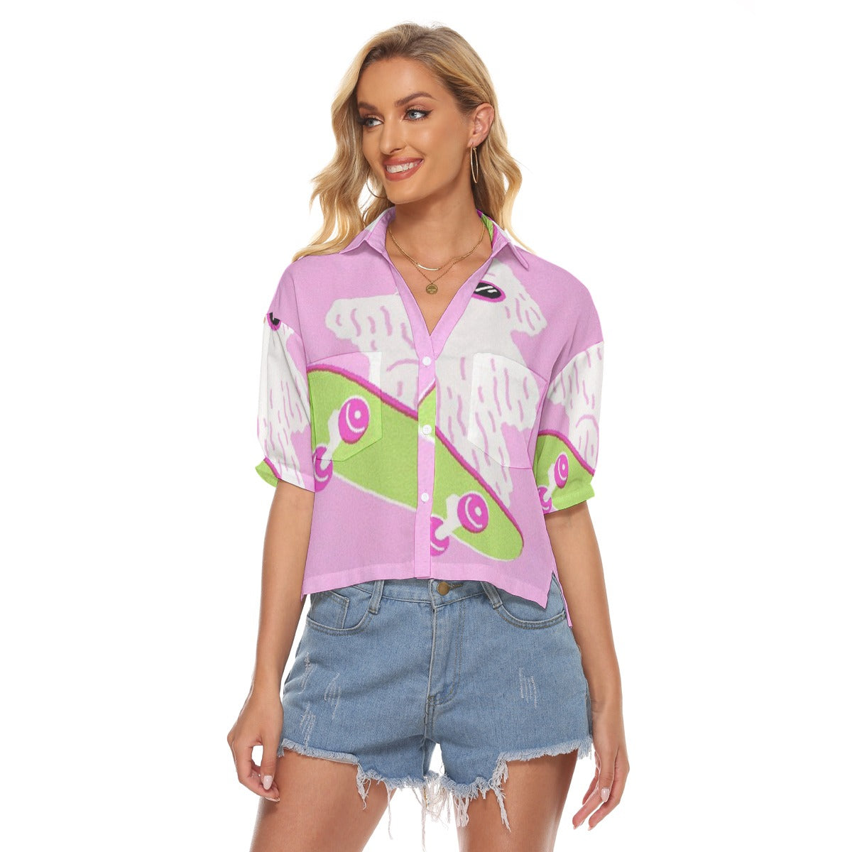 All-Over Print Women's V-neck Shirts