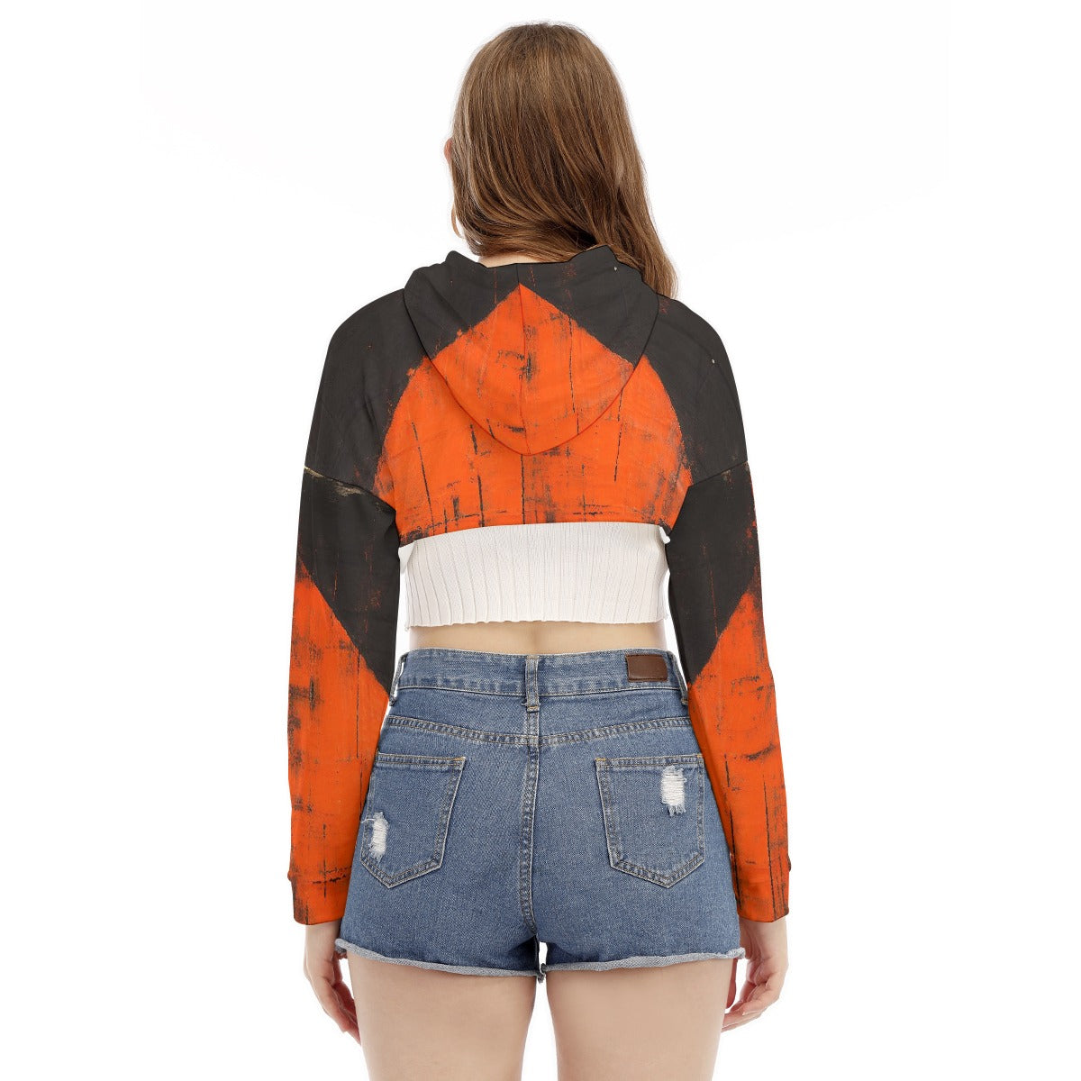 All-Over Print Women's Smock Short Hoodie With Long Sleeve