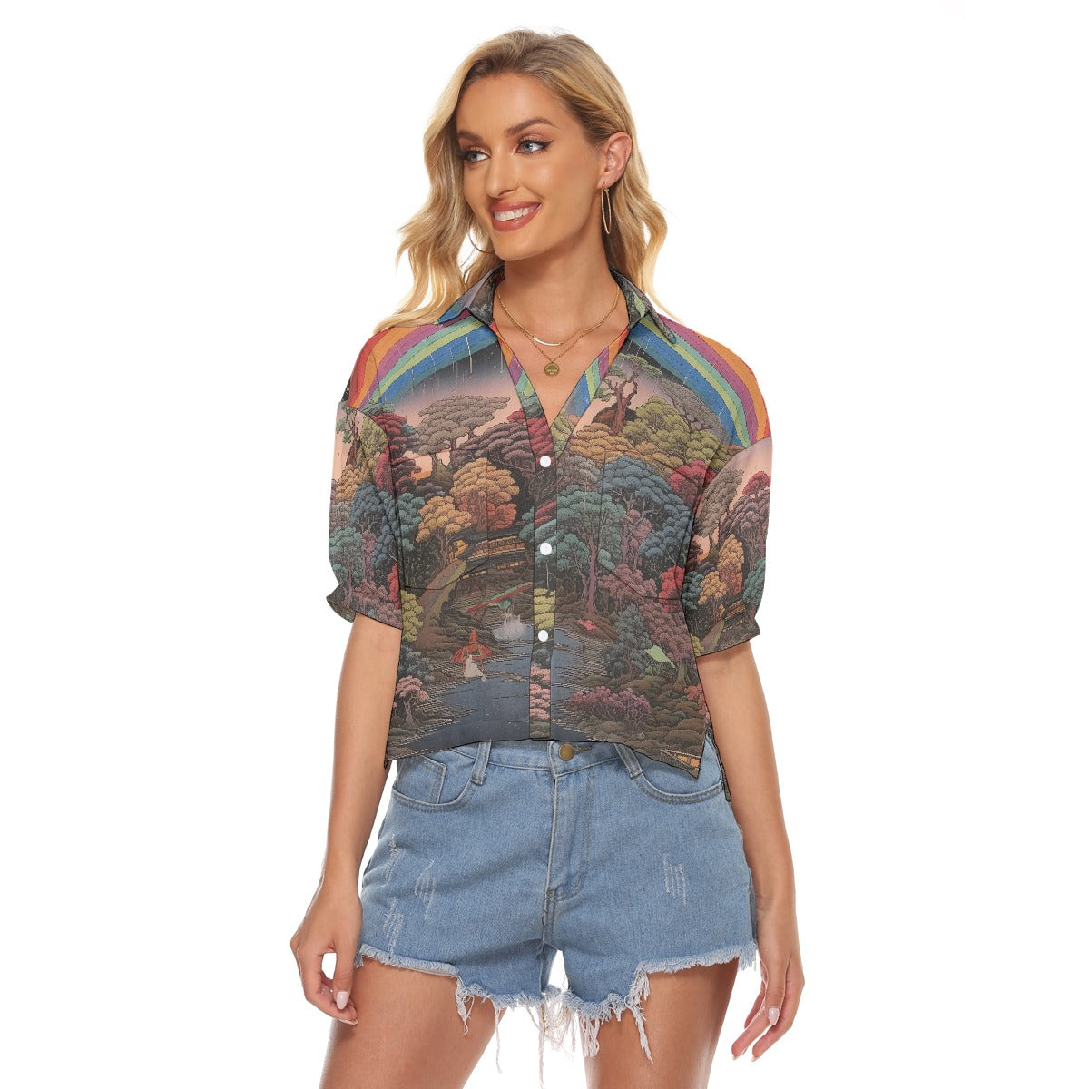 All-Over Print Women's V-neck Shirts