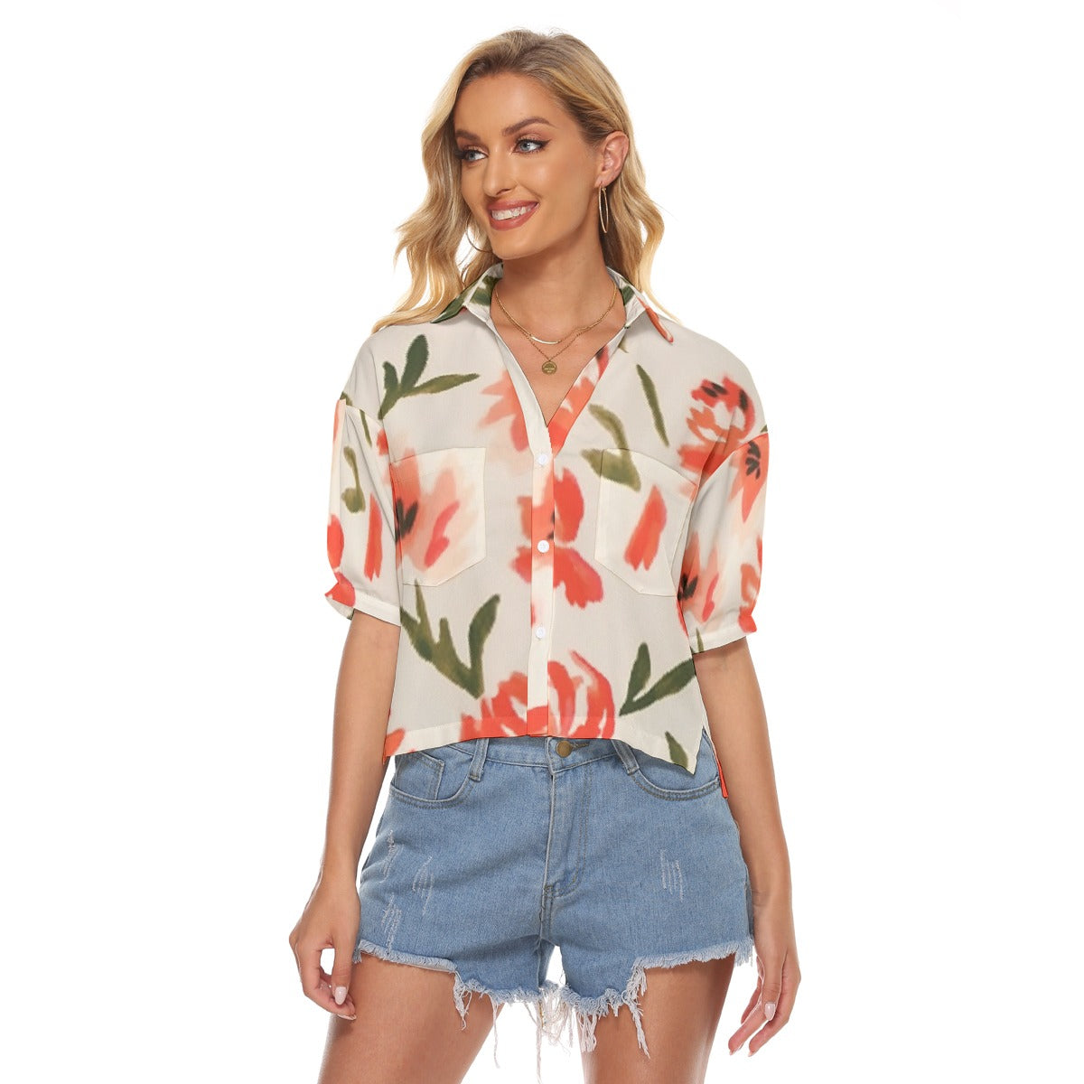 All-Over Print Women's V-neck Shirts