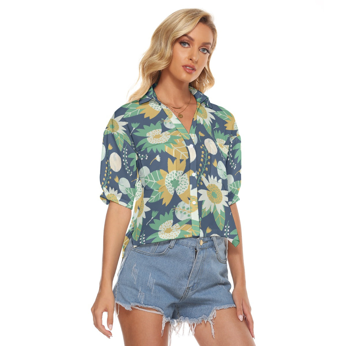 All-Over Print Women's V-neck Shirts