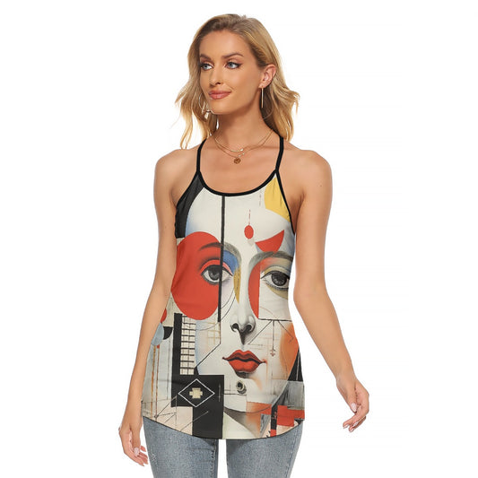 All-Over Print Women's Criss-Cross Open Back Tank Top