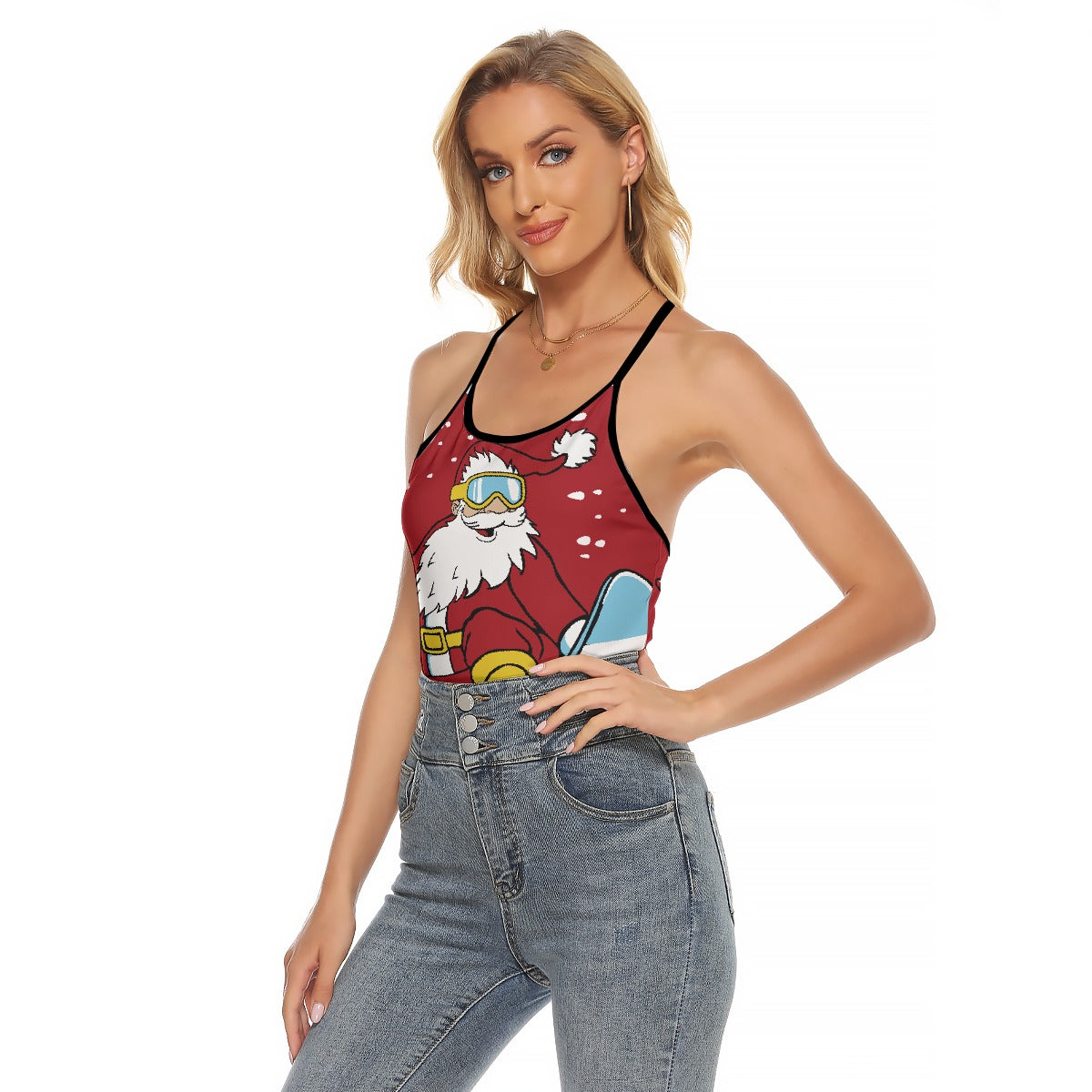 All-Over Print Women's Criss-Cross Open Back Tank Top