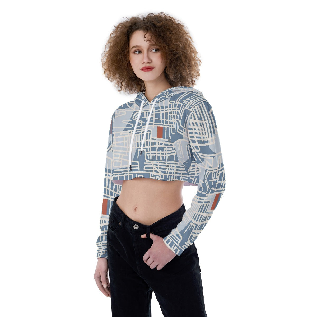 All-Over Print Women's Crop Top Hoodie