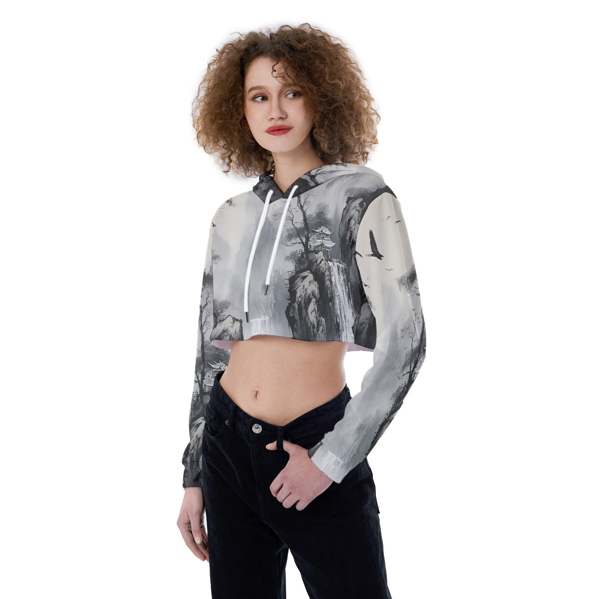 All-Over Print Women's Crop Top Hoodie