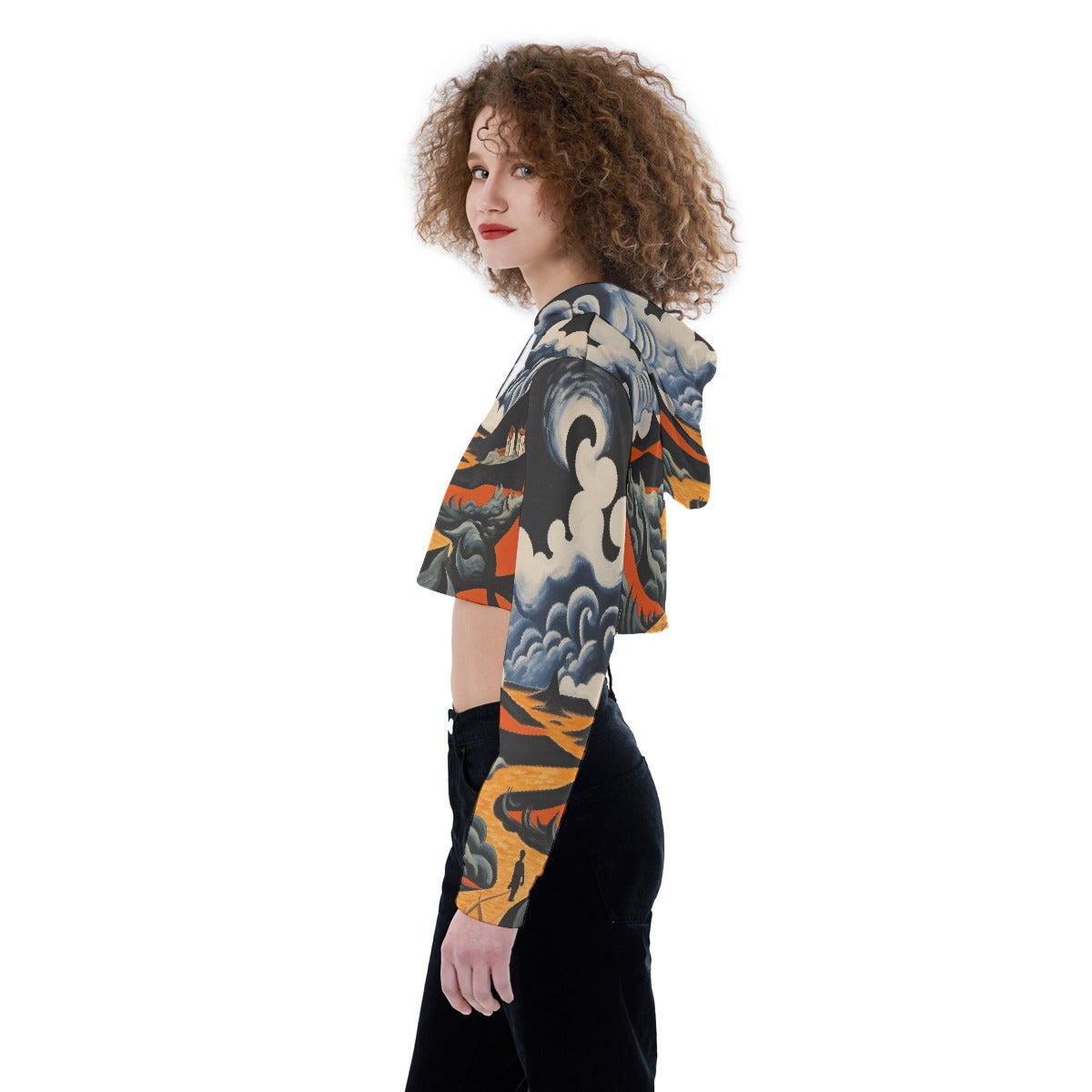 All-Over Print Women's Crop Top Hoodie