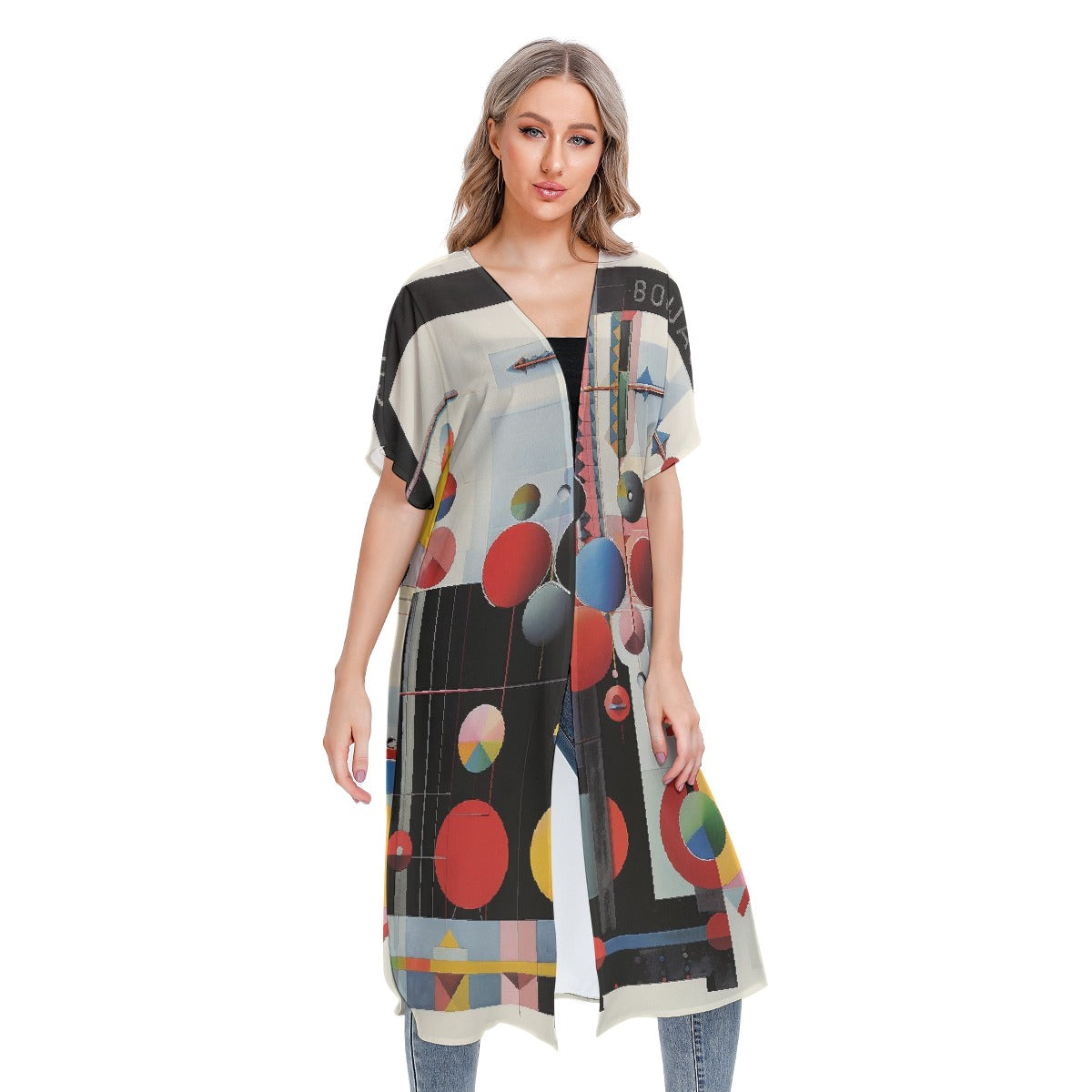All-Over Print Women's Short Sleeve Cardigan