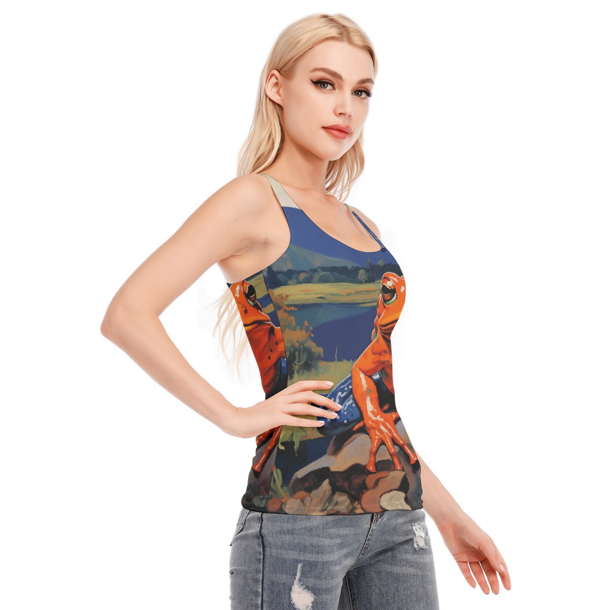 All-Over Print Women's Racer Vest | 190GSM Cotton