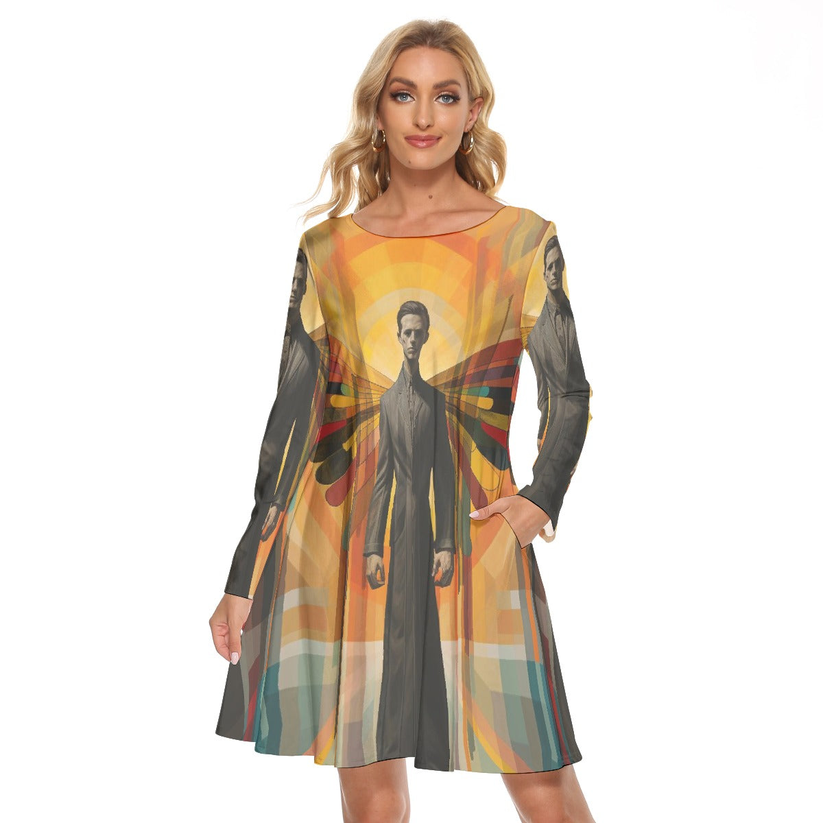 All-Over Print Women's Crew Neck Dress