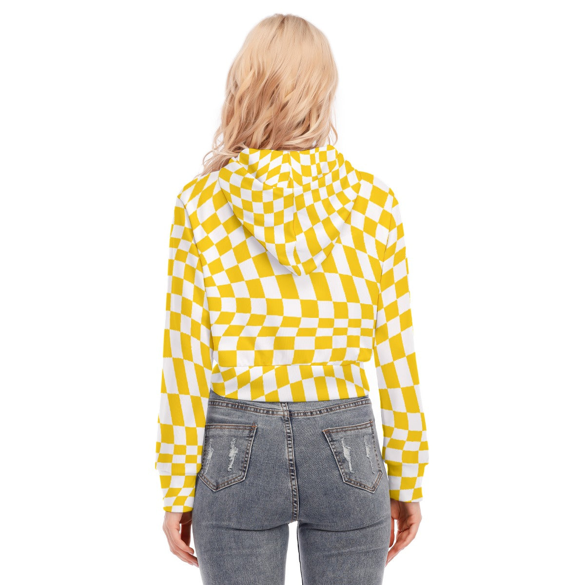All-Over Print Women's Crop Top Hoodie With Zipper Closure