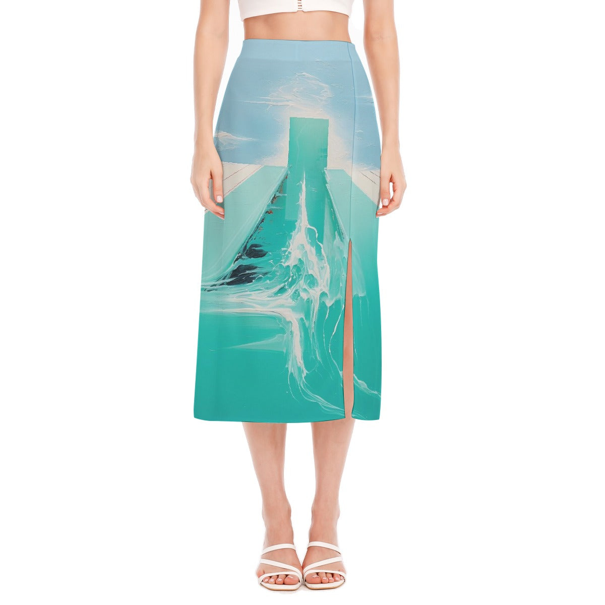 All-Over Print Women's High Slit Long Skirt
