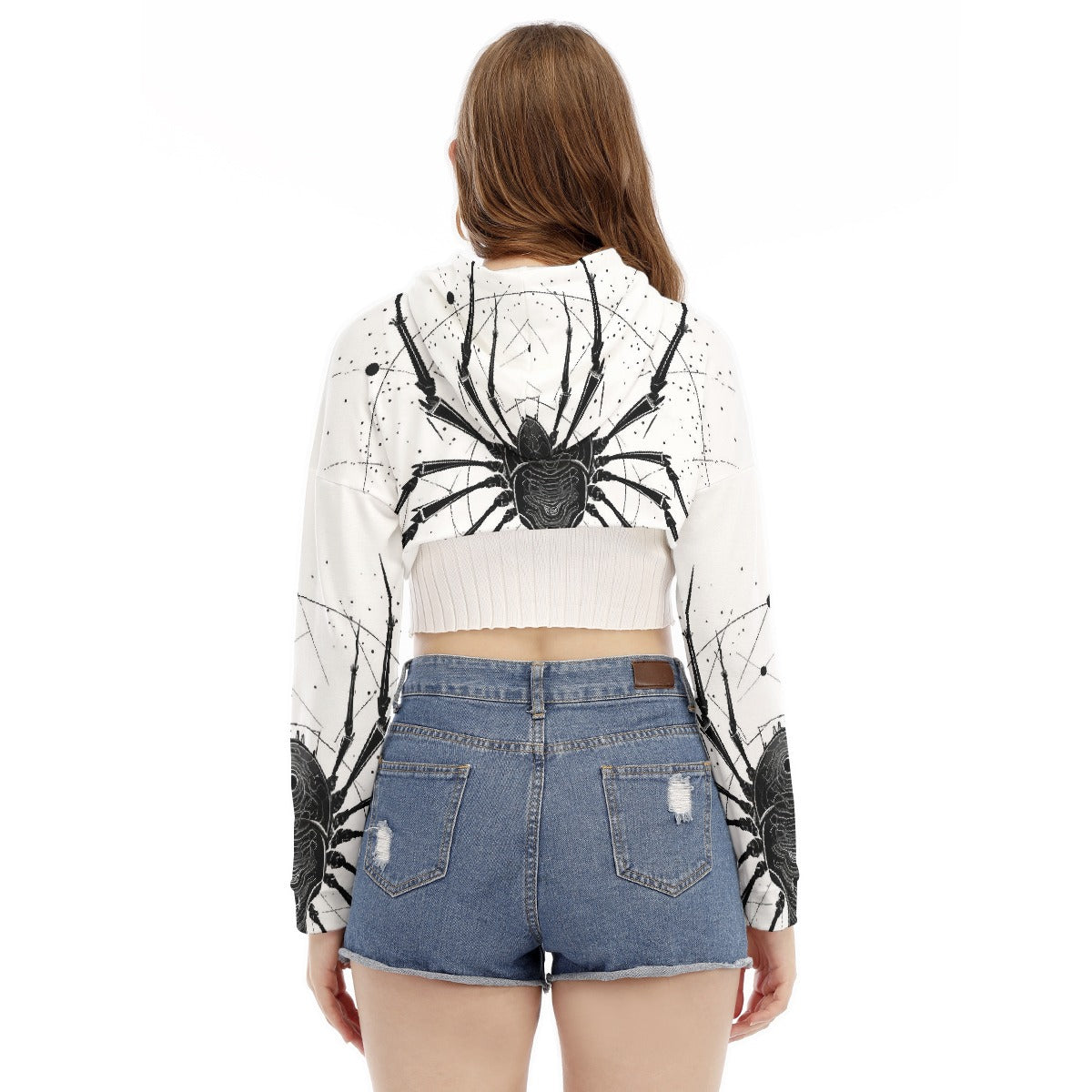 All-Over Print Women's Smock Short Hoodie With Long Sleeve