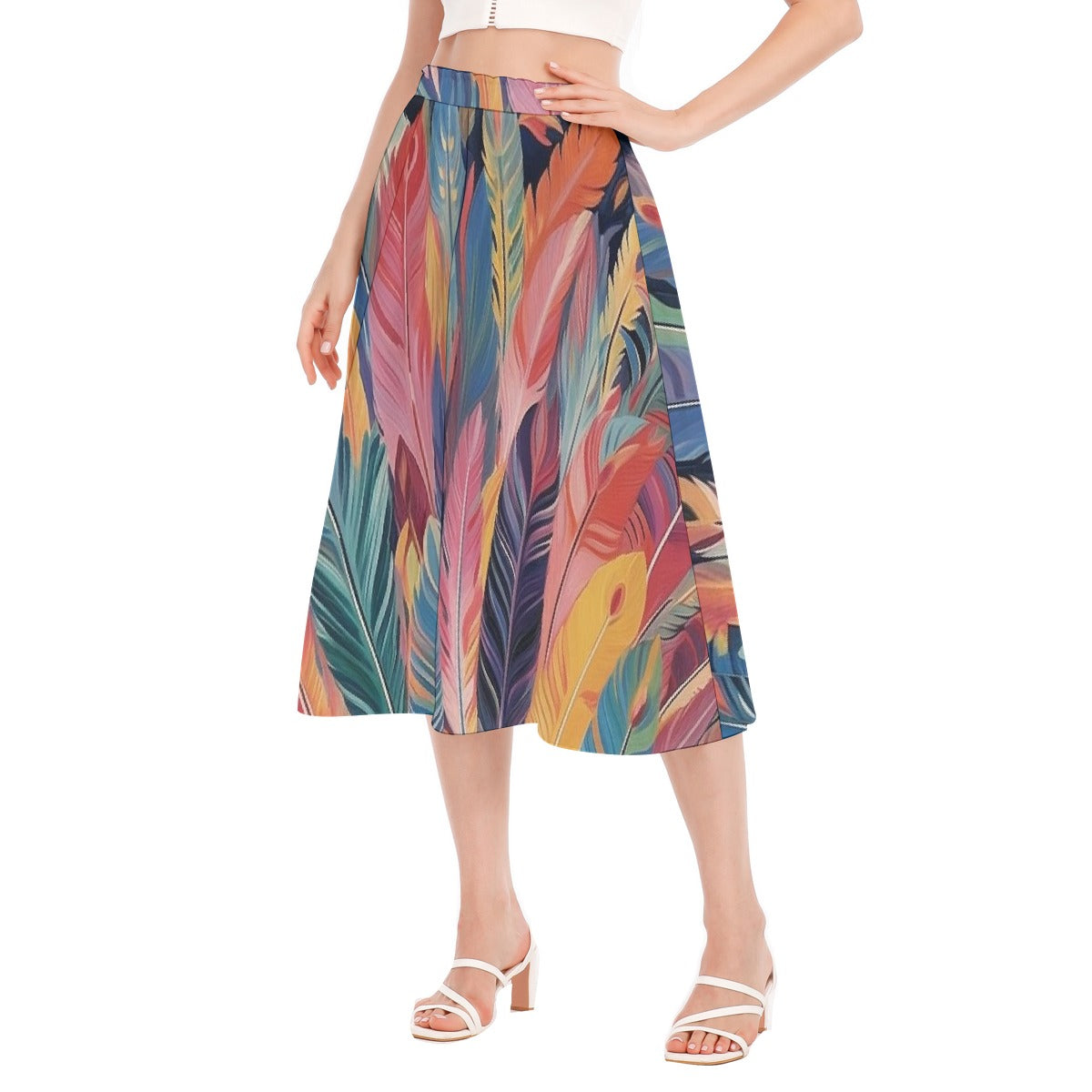 All-Over Print Women's Long Section Chiffon Skirt