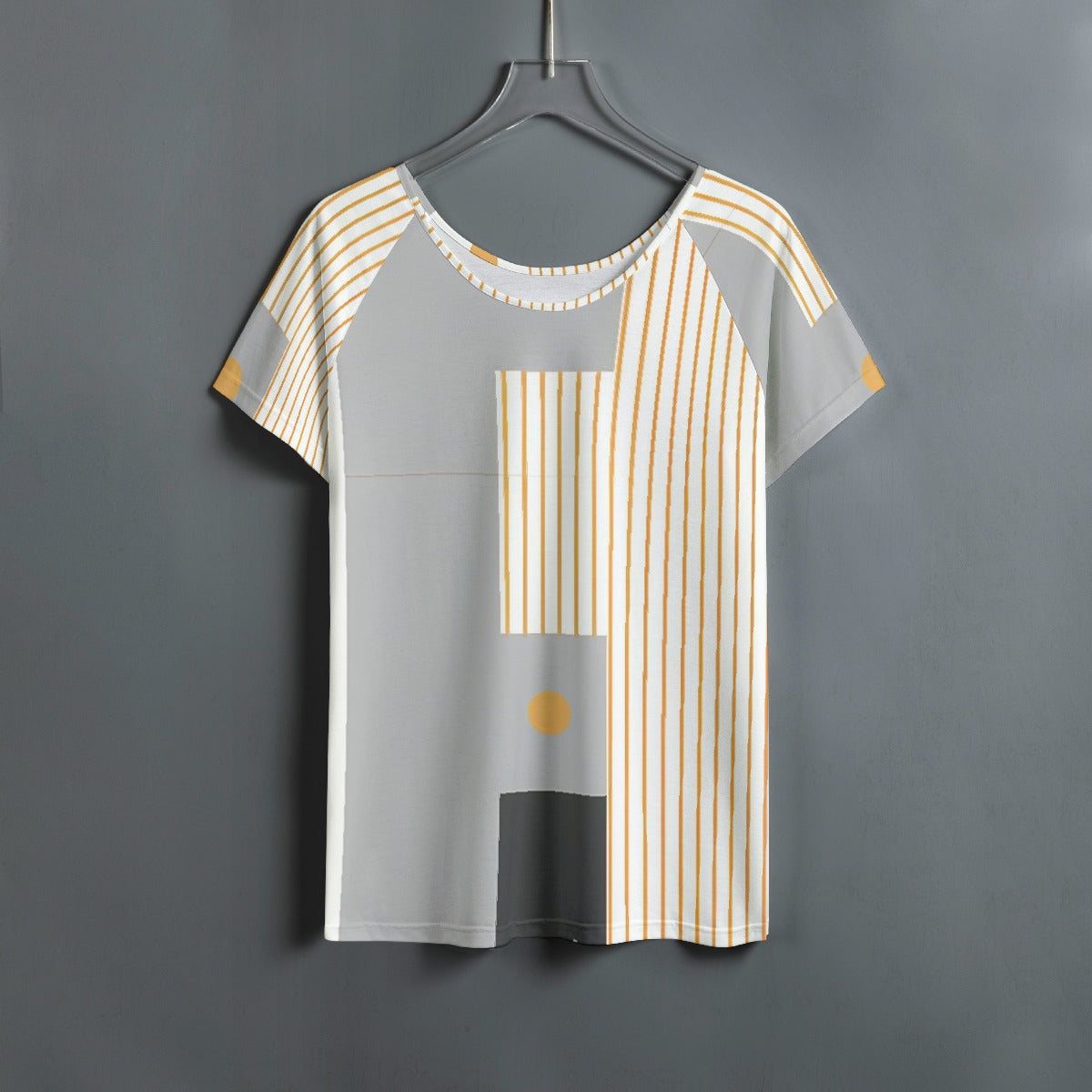 All-Over Print Women's Round Neck T-shirt With Raglan Sleeve