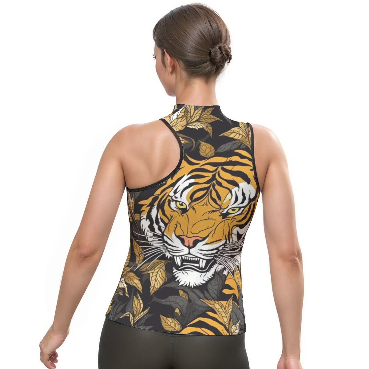 All-Over Print Women's Halter Sleeveless Asymmetrical Tank Top