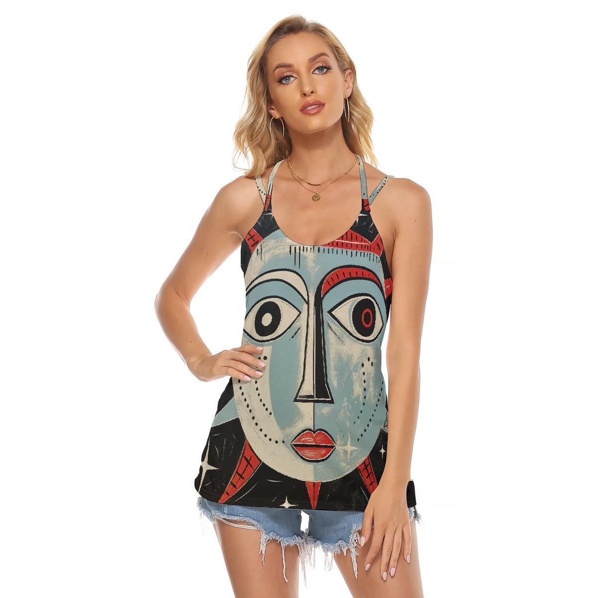 All-Over Print Women's Halter Top With Backless