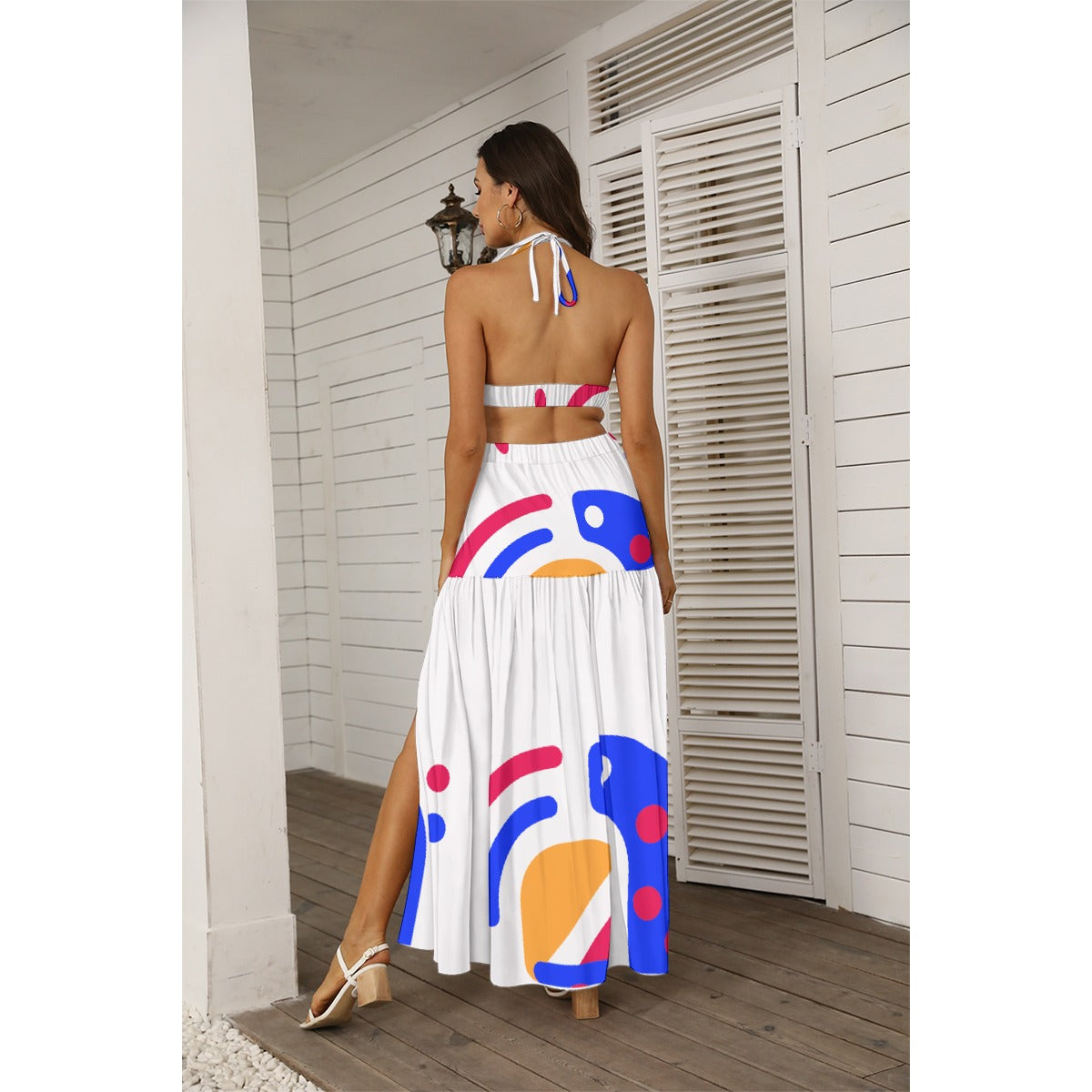 All-Over Print Women's Tie Back Wrap Dress