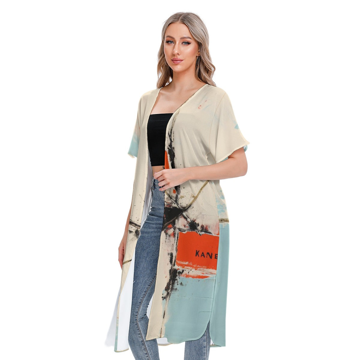 All-Over Print Women's Short Sleeve Cardigan