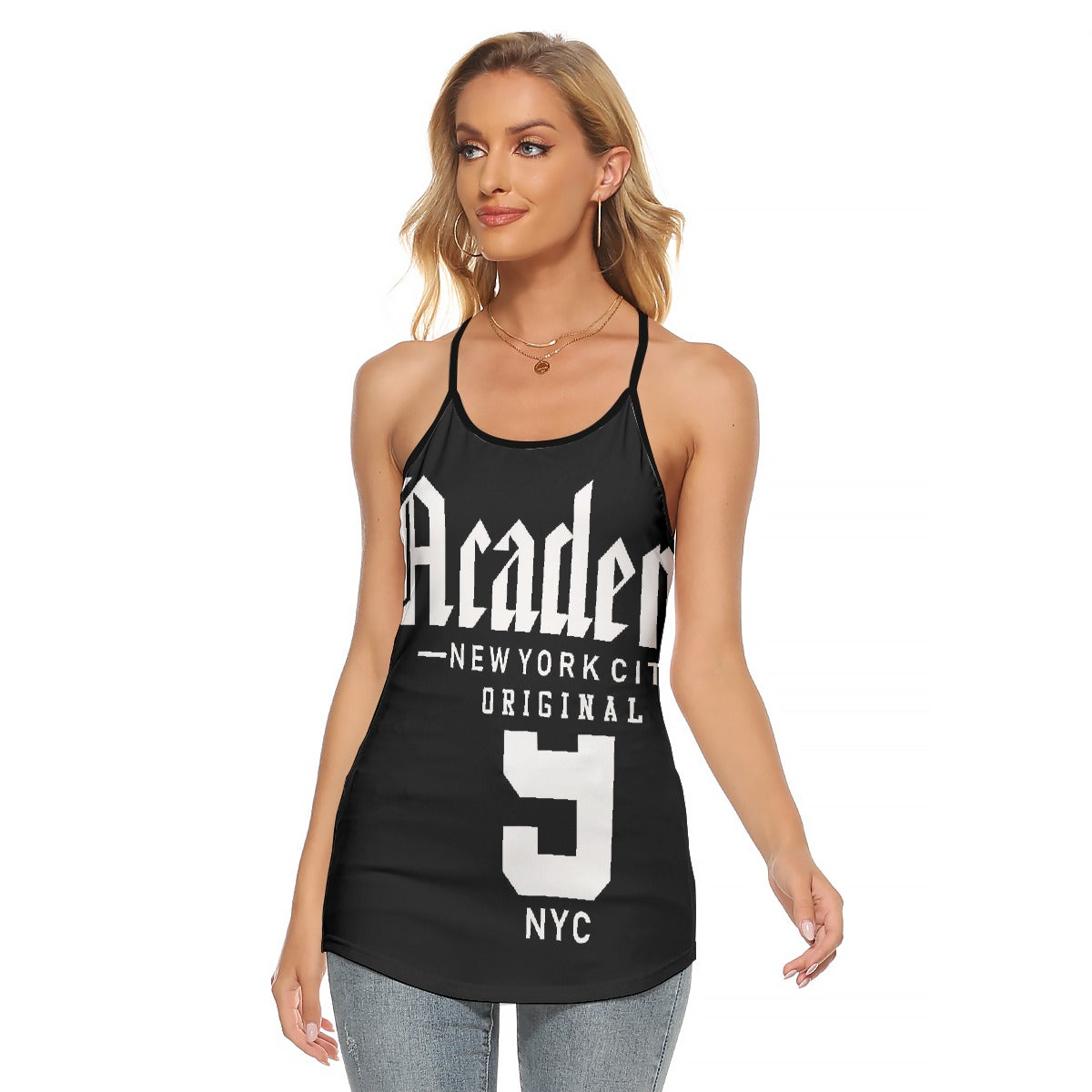 All-Over Print Women's Criss-Cross Open Back Tank Top