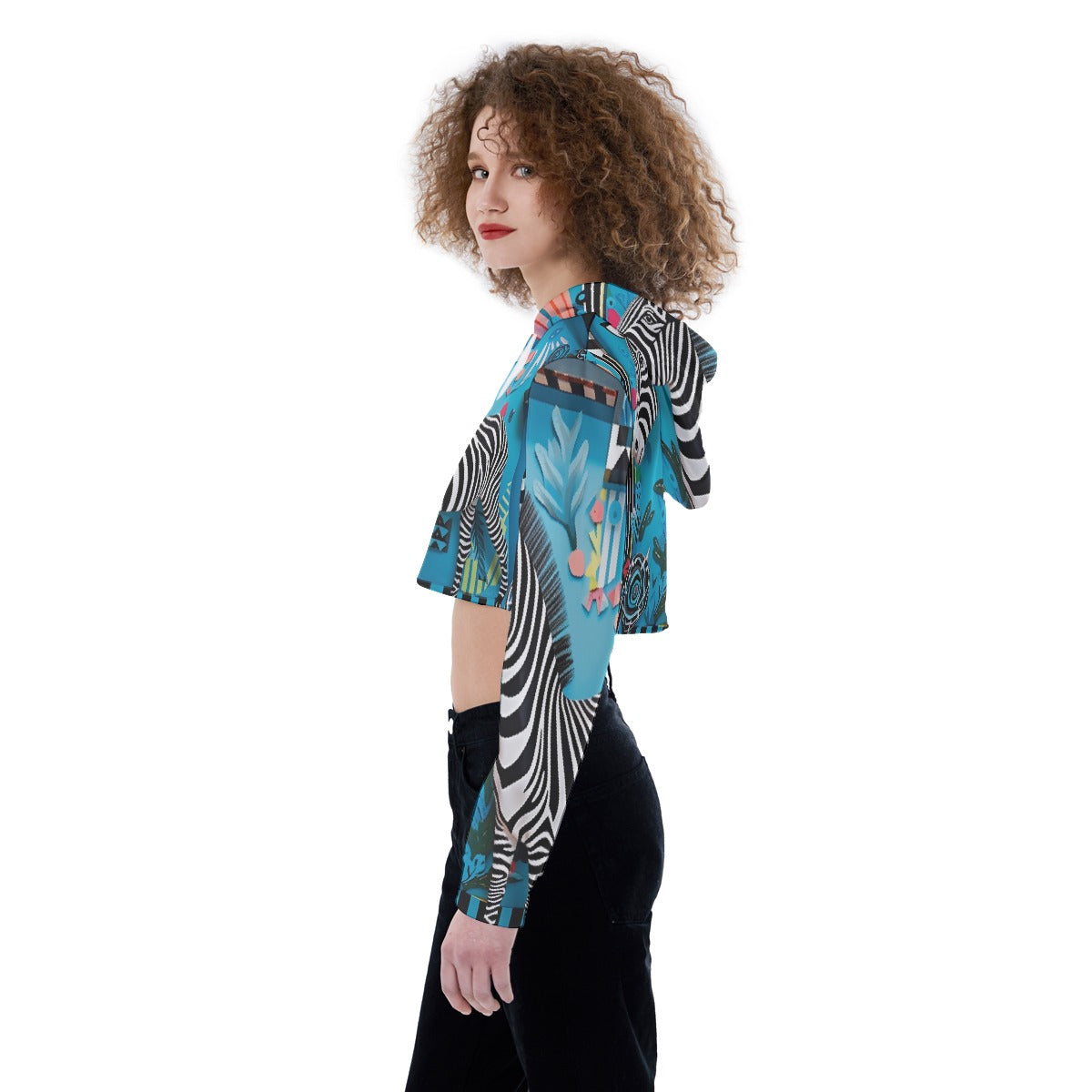All-Over Print Women's Crop Top Hoodie