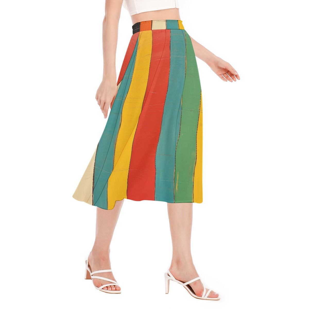 All-Over Print Women's Long Section Chiffon Skirt