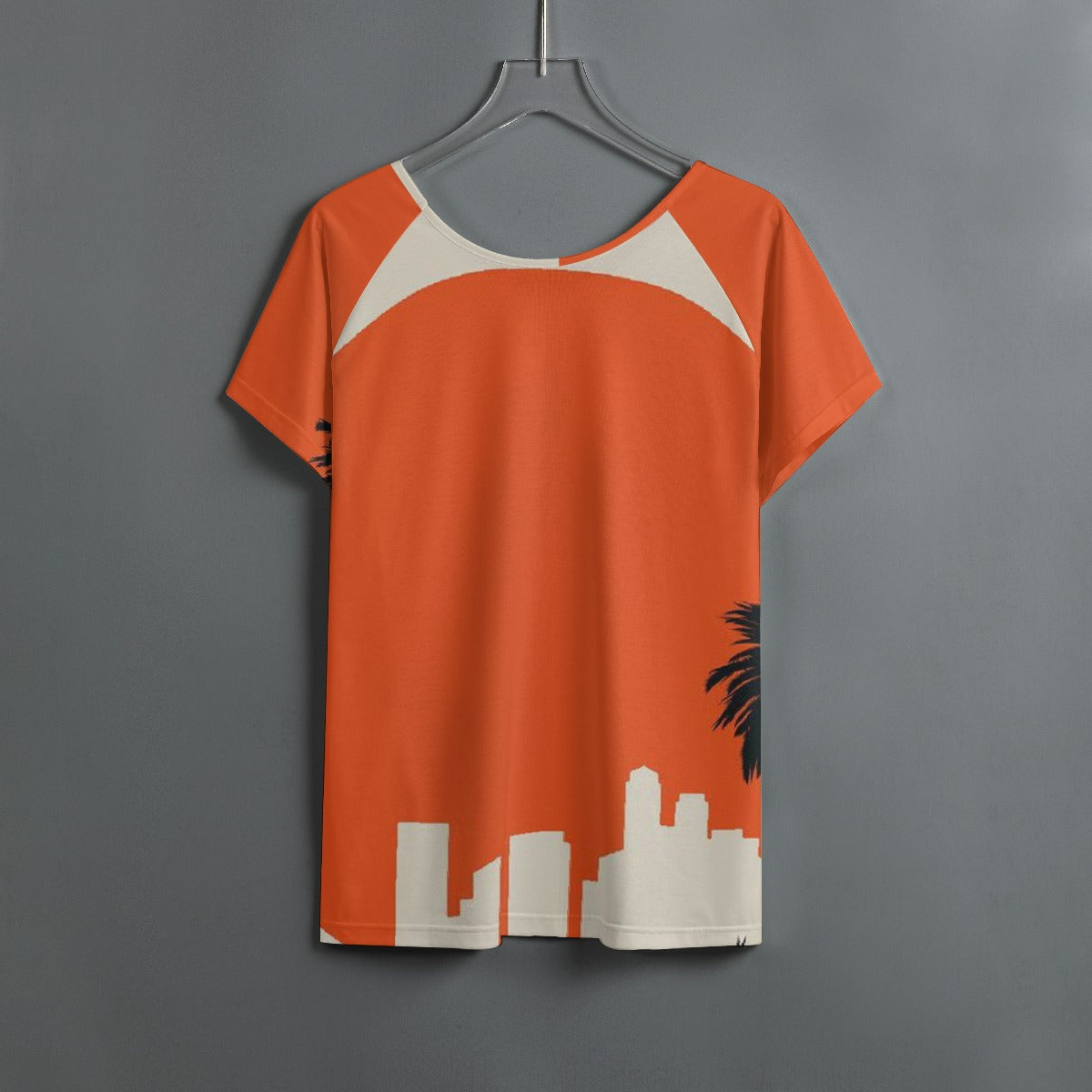 All-Over Print Women's Round Neck T-shirt With Raglan Sleeve