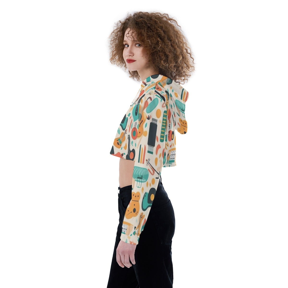 All-Over Print Women's Crop Top Hoodie