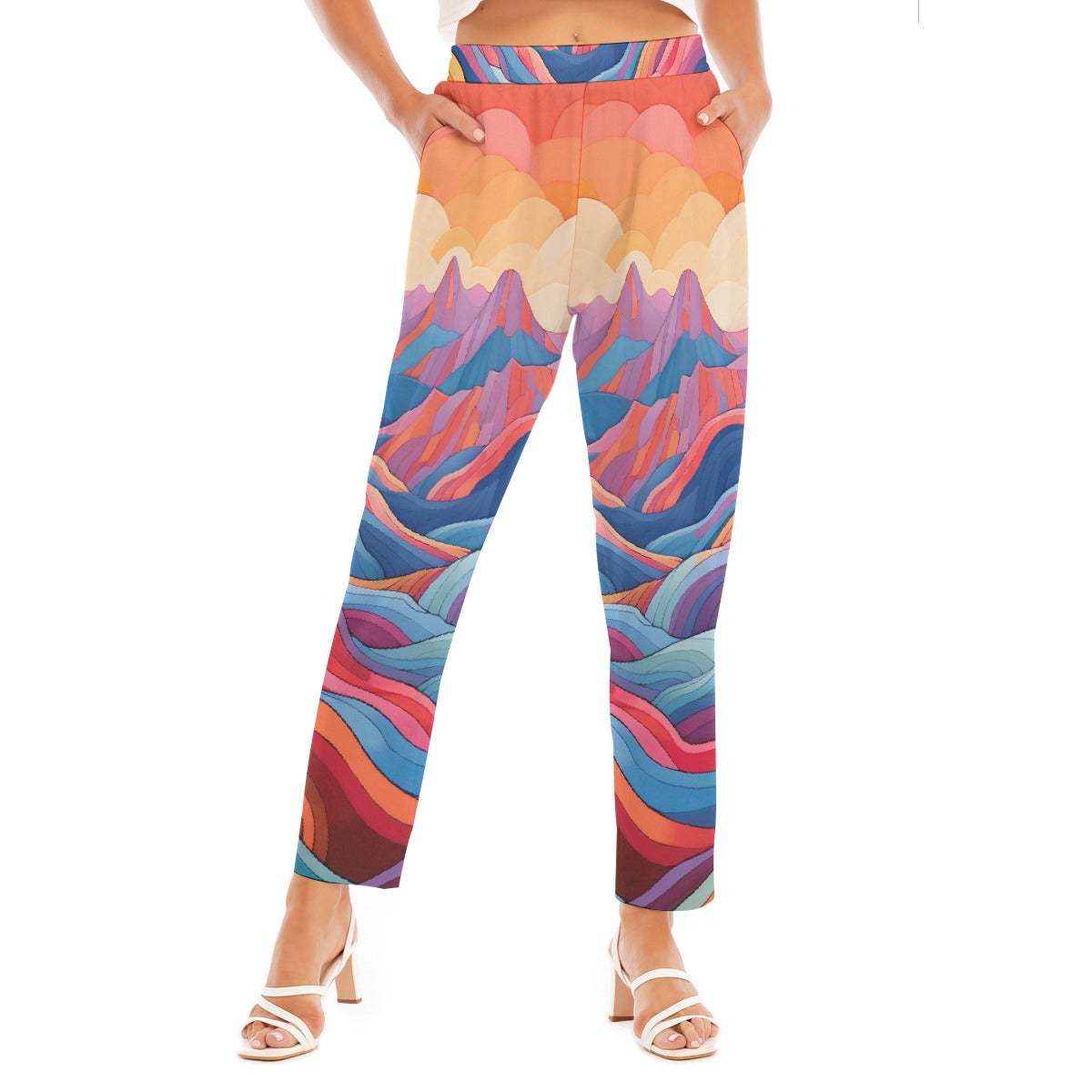 All-Over Print Women's Loose Straight-leg Pants