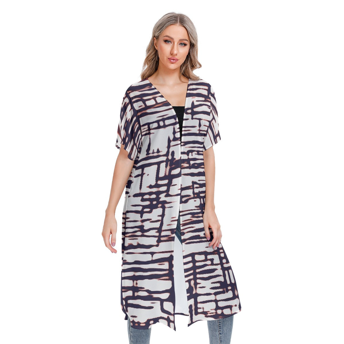 All-Over Print Women's Short Sleeve Cardigan