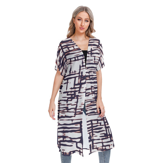 All-Over Print Women's Short Sleeve Cardigan