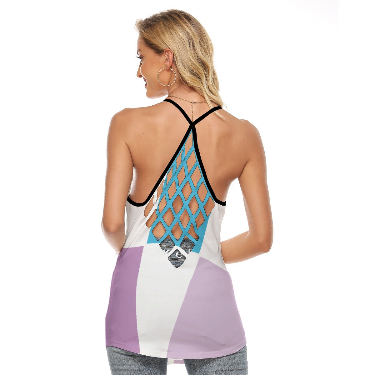 All-Over Print Women's Criss-Cross Open Back Tank Top