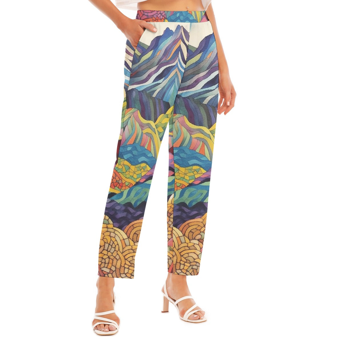 All-Over Print Women's Loose Straight-leg Pants