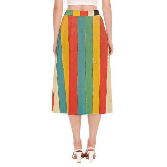 All-Over Print Women's Long Section Chiffon Skirt