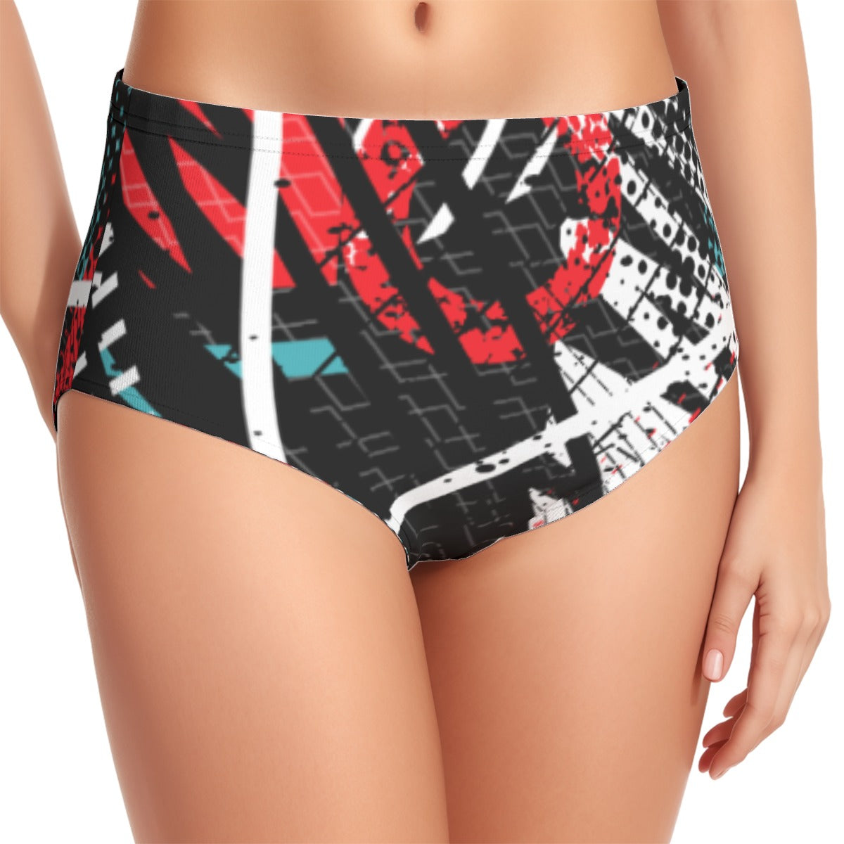 All-Over Print Women's Swimsuit Set With Halter