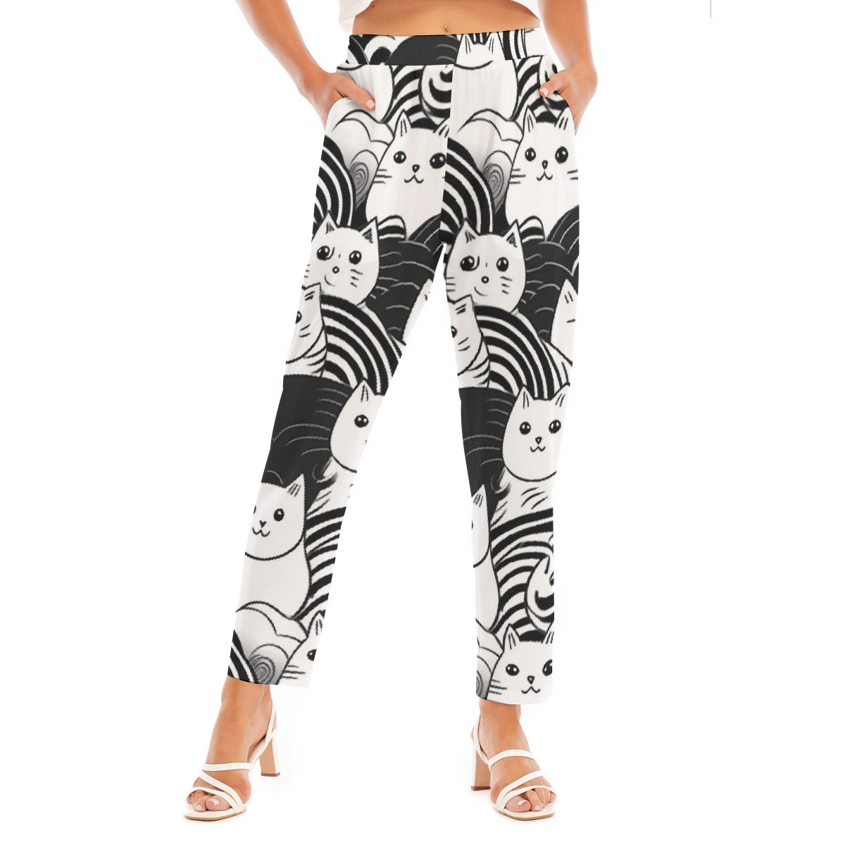 All-Over Print Women's Loose Straight-leg Pants