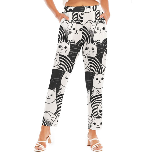All-Over Print Women's Loose Straight-leg Pants