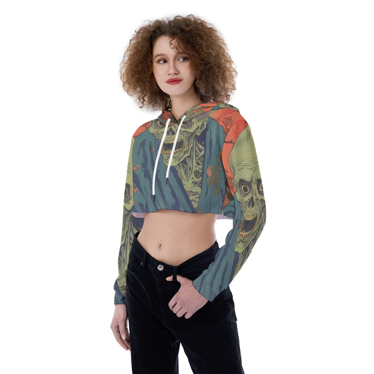 All-Over Print Women's Crop Top Hoodie
