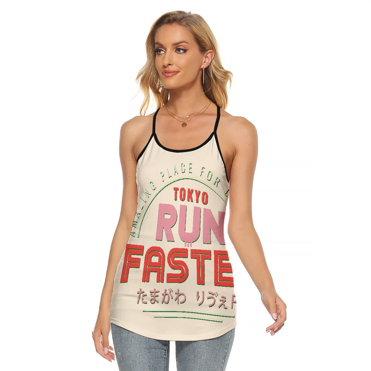 All-Over Print Women's Criss-Cross Open Back Tank Top
