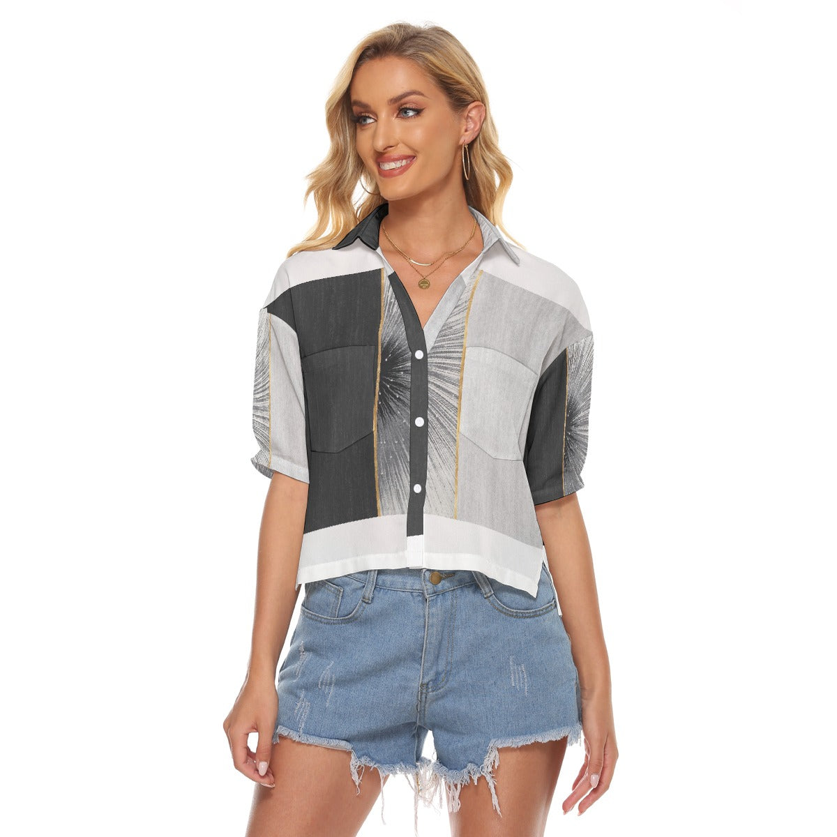 All-Over Print Women's V-neck Shirts