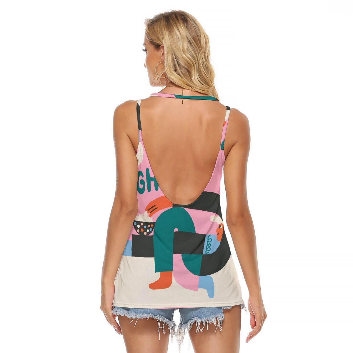 All-Over Print Women's Halter Top With Backless