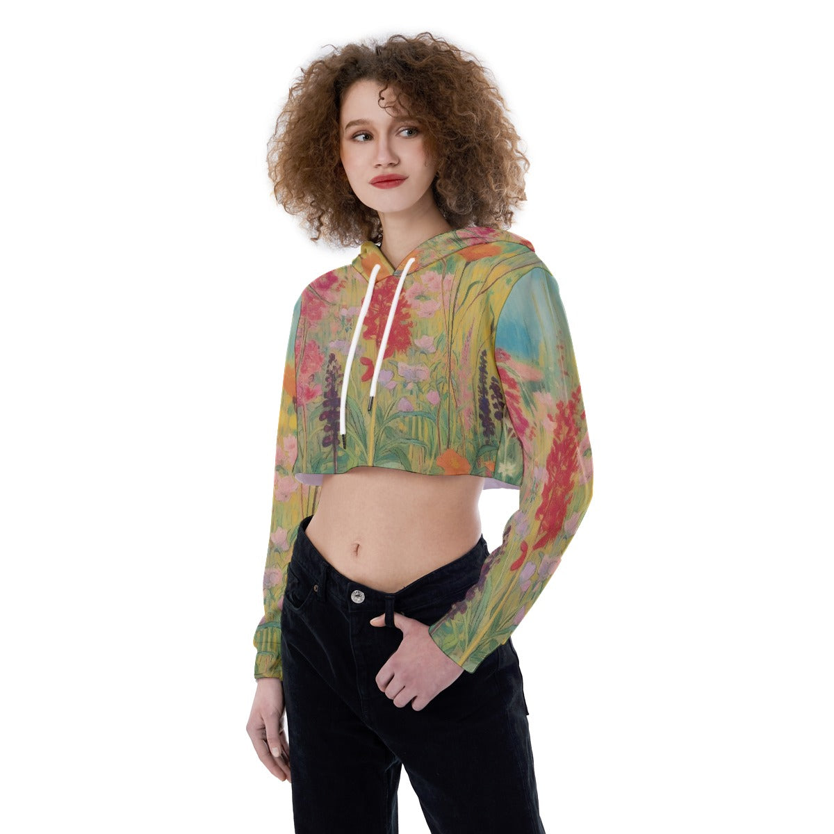 All-Over Print Women's Crop Top Hoodie