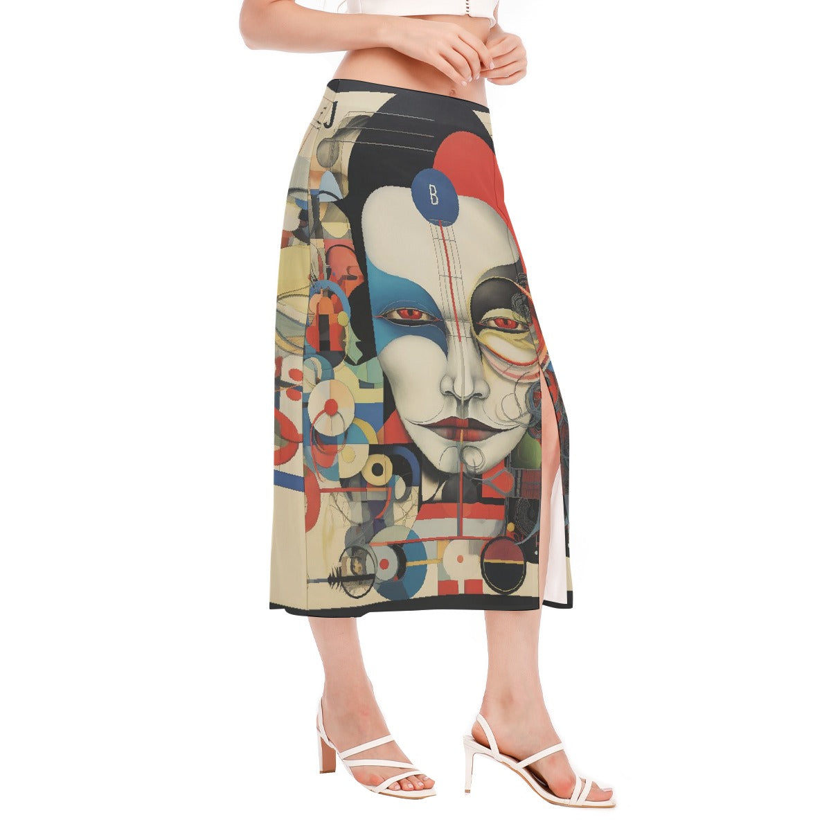 All-Over Print Women's High Slit Long Skirt