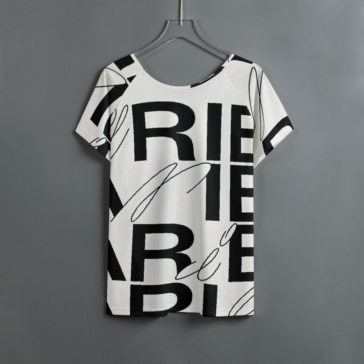 All-Over Print Women's Round Neck T-shirt With Raglan Sleeve