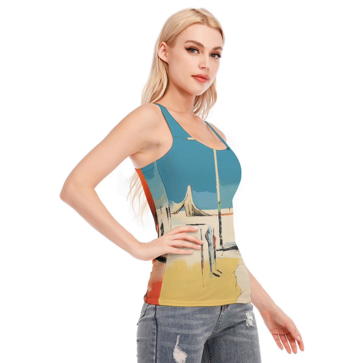 All-Over Print Women's Racer Vest | 190GSM Cotton
