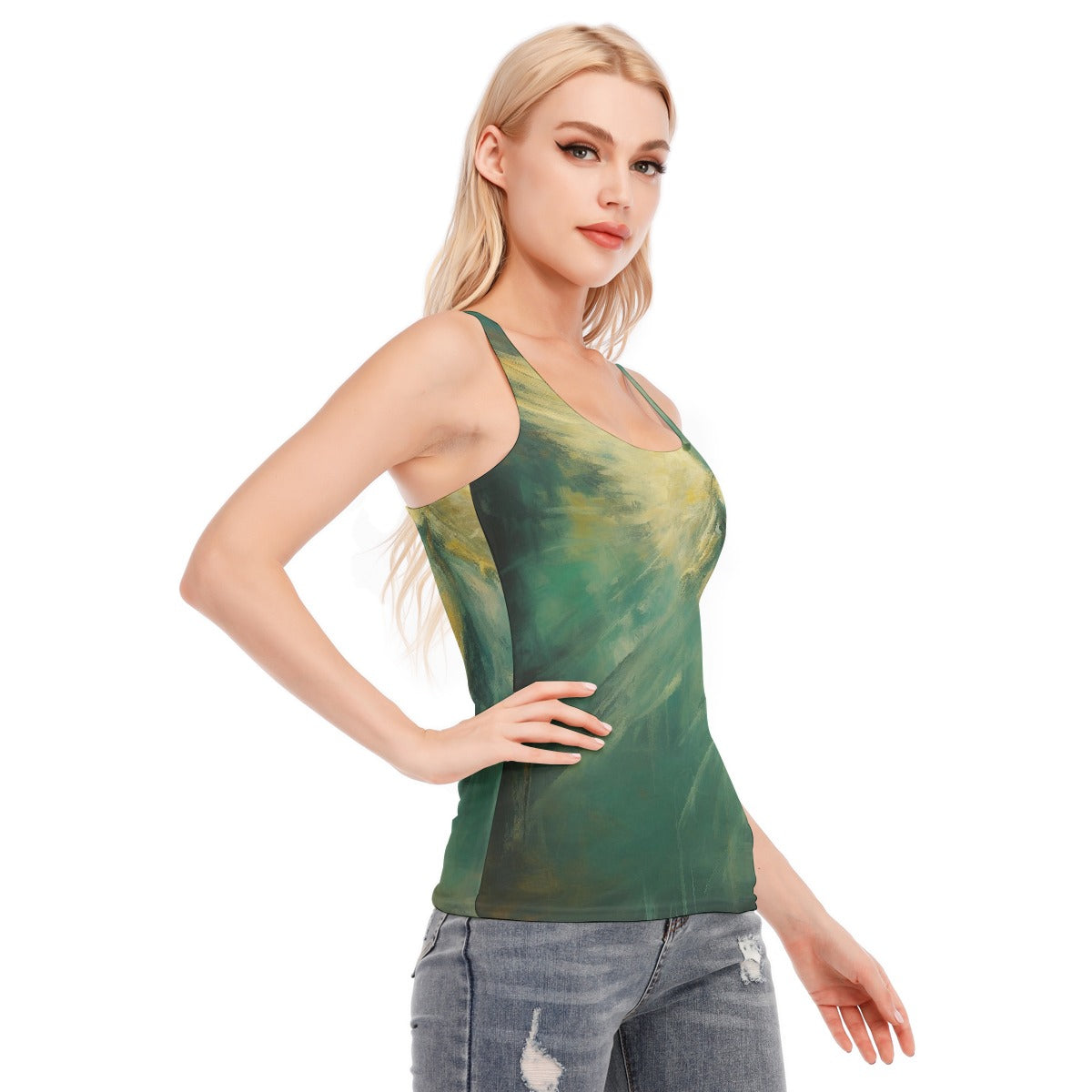 All-Over Print Women's Racer Vest | 190GSM Cotton