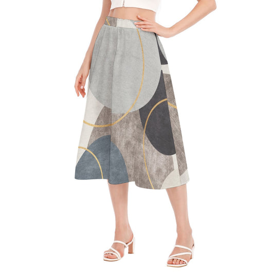 All-Over Print Women's Long Section Chiffon Skirt