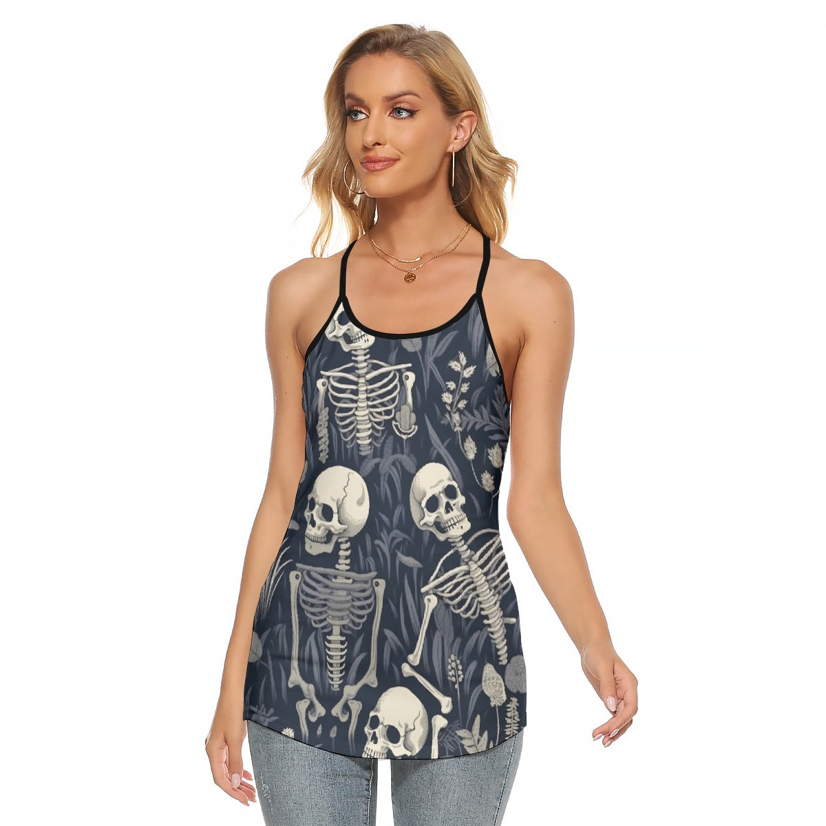 All-Over Print Women's Criss-Cross Open Back Tank Top