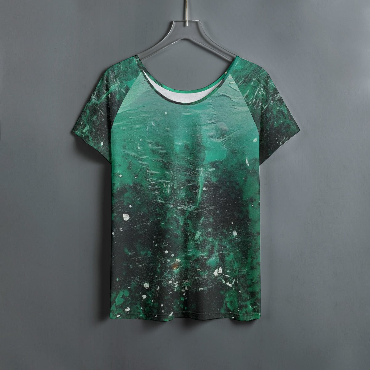 All-Over Print Women's Round Neck T-shirt With Raglan Sleeve